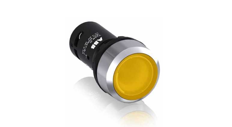Кнопка управления CP1, с фиксацией, желтая, 1NO, 220V AC/DC в Украине – фото 1